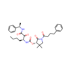 CCCC[C@H](NC(=O)O[C@@H]1C(=O)N(C(=O)CCCc2ccccc2)CC1(C)C)C(=O)C(=O)N[C@H](C)c1ccccc1 ZINC000028572597