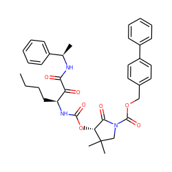 CCCC[C@H](NC(=O)O[C@@H]1C(=O)N(C(=O)OCc2ccc(-c3ccccc3)cc2)CC1(C)C)C(=O)C(=O)N[C@H](C)c1ccccc1 ZINC000036287234