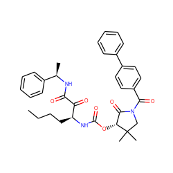 CCCC[C@H](NC(=O)O[C@@H]1C(=O)N(C(=O)c2ccc(-c3ccccc3)cc2)CC1(C)C)C(=O)C(=O)N[C@H](C)c1ccccc1 ZINC000036287244