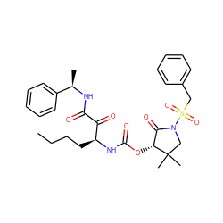 CCCC[C@H](NC(=O)O[C@@H]1C(=O)N(S(=O)(=O)Cc2ccccc2)CC1(C)C)C(=O)C(=O)N[C@H](C)c1ccccc1 ZINC000028572396