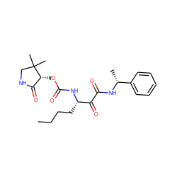 CCCC[C@H](NC(=O)O[C@@H]1C(=O)NCC1(C)C)C(=O)C(=O)N[C@H](C)c1ccccc1 ZINC000028523087