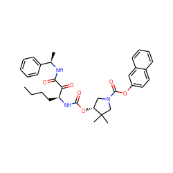 CCCC[C@H](NC(=O)O[C@@H]1CN(C(=O)Oc2ccc3ccccc3c2)CC1(C)C)C(=O)C(=O)N[C@H](C)c1ccccc1 ZINC000049780463