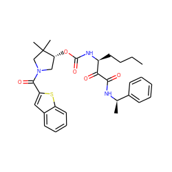 CCCC[C@H](NC(=O)O[C@@H]1CN(C(=O)c2cc3ccccc3s2)CC1(C)C)C(=O)C(=O)N[C@H](C)c1ccccc1 ZINC000049777814