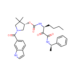 CCCC[C@H](NC(=O)O[C@@H]1CN(C(=O)c2ccc3cc[nH]c3c2)CC1(C)C)C(=O)C(=O)N[C@H](C)c1ccccc1 ZINC000049775618