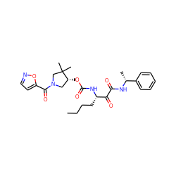 CCCC[C@H](NC(=O)O[C@@H]1CN(C(=O)c2ccno2)CC1(C)C)C(=O)C(=O)N[C@H](C)c1ccccc1 ZINC000049109972