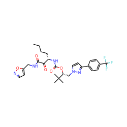 CCCC[C@H](NC(=O)O[C@H](Cn1ccc(-c2ccc(C(F)(F)F)cc2)n1)C(C)(C)C)C(=O)C(=O)NCc1ccno1 ZINC000028461187