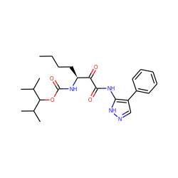 CCCC[C@H](NC(=O)OC(C(C)C)C(C)C)C(=O)C(=O)Nc1[nH]ncc1-c1ccccc1 ZINC000013559132