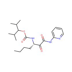 CCCC[C@H](NC(=O)OC(C(C)C)C(C)C)C(=O)C(=O)Nc1ccccn1 ZINC000013559109