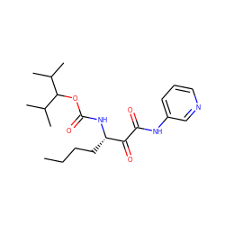 CCCC[C@H](NC(=O)OC(C(C)C)C(C)C)C(=O)C(=O)Nc1cccnc1 ZINC000013559110