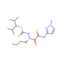 CCCC[C@H](NC(=O)OC(C(C)C)C(C)C)C(=O)C(=O)Nc1ccn(C)n1 ZINC000013559118