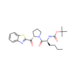 CCCC[C@H](NC(=O)OC(C)(C)C)C(=O)N1CCC[C@H]1C(=O)c1nc2ccccc2s1 ZINC000064539451