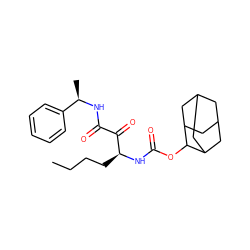 CCCC[C@H](NC(=O)OC1C2CC3CC(C2)CC1C3)C(=O)C(=O)N[C@H](C)c1ccccc1 ZINC000028525080