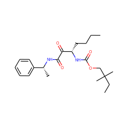 CCCC[C@H](NC(=O)OCC(C)(C)CC)C(=O)C(=O)N[C@H](C)c1ccccc1 ZINC000013583743