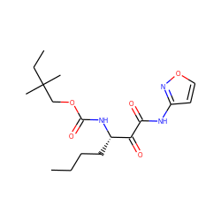 CCCC[C@H](NC(=O)OCC(C)(C)CC)C(=O)C(=O)Nc1ccon1 ZINC000013583750