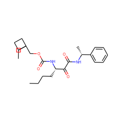 CCCC[C@H](NC(=O)OCC1(CC)CCC1)C(=O)C(=O)N[C@H](C)c1ccccc1 ZINC000013583752