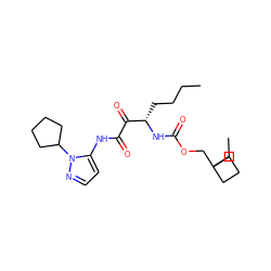 CCCC[C@H](NC(=O)OCC1(CC)CCC1)C(=O)C(=O)Nc1ccnn1C1CCCC1 ZINC000013583839