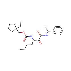 CCCC[C@H](NC(=O)OCC1(CC)CCCC1)C(=O)C(=O)N[C@H](C)c1ccccc1 ZINC000013583782