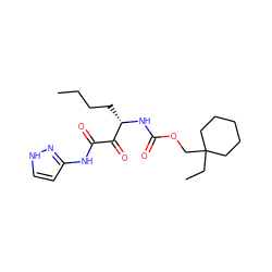 CCCC[C@H](NC(=O)OCC1(CC)CCCCC1)C(=O)C(=O)Nc1cc[nH]n1 ZINC000013583800