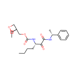 CCCC[C@H](NC(=O)OCC1(CC)COC1)C(=O)C(=O)N[C@H](C)c1ccccc1 ZINC000013583769