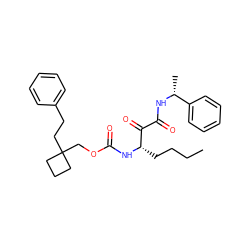 CCCC[C@H](NC(=O)OCC1(CCc2ccccc2)CCC1)C(=O)C(=O)N[C@H](C)c1ccccc1 ZINC000028387781