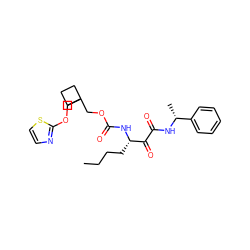 CCCC[C@H](NC(=O)OCC1(COc2nccs2)CCC1)C(=O)C(=O)N[C@H](C)c1ccccc1 ZINC000013583869