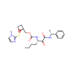 CCCC[C@H](NC(=O)OCC1(CSc2nccn2C)CCC1)C(=O)C(=O)N[C@H](C)c1ccccc1 ZINC000013583848