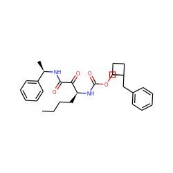 CCCC[C@H](NC(=O)OCC1(Cc2ccccc2)CCC1)C(=O)C(=O)N[C@H](C)c1ccccc1 ZINC000003817098