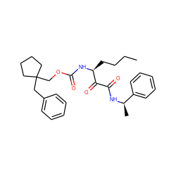 CCCC[C@H](NC(=O)OCC1(Cc2ccccc2)CCCC1)C(=O)C(=O)N[C@H](C)c1ccccc1 ZINC000028382244