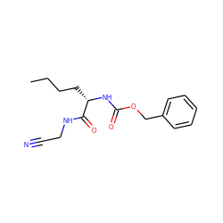 CCCC[C@H](NC(=O)OCc1ccccc1)C(=O)NCC#N ZINC000013676275