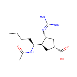 CCCC[C@H](NC(C)=O)[C@@H]1C[C@@H](C(=O)O)C[C@H]1N=C(N)N ZINC000013558596