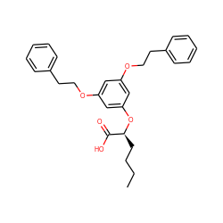 CCCC[C@H](Oc1cc(OCCc2ccccc2)cc(OCCc2ccccc2)c1)C(=O)O ZINC000072113302