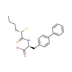 CCCC[C@H](S)C(=O)N[C@@H](Cc1ccc(-c2ccccc2)cc1)C(=O)O ZINC000029128445