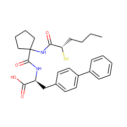 CCCC[C@H](S)C(=O)NC1(C(=O)N[C@@H](Cc2ccc(-c3ccccc3)cc2)C(=O)O)CCCC1 ZINC000026168742