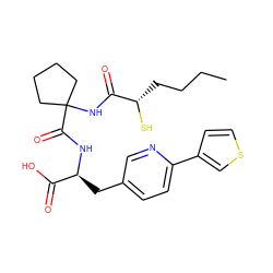 CCCC[C@H](S)C(=O)NC1(C(=O)N[C@@H](Cc2ccc(-c3ccsc3)nc2)C(=O)O)CCCC1 ZINC000013859936