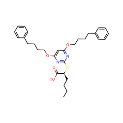 CCCC[C@H](Sc1nc(OCCCCc2ccccc2)cc(OCCCCc2ccccc2)n1)C(=O)O ZINC000053297731