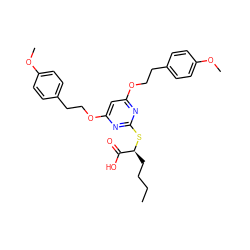 CCCC[C@H](Sc1nc(OCCc2ccc(OC)cc2)cc(OCCc2ccc(OC)cc2)n1)C(=O)O ZINC000053230178