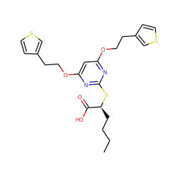 CCCC[C@H](Sc1nc(OCCc2ccsc2)cc(OCCc2ccsc2)n1)C(=O)O ZINC000053229243