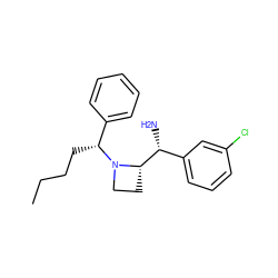 CCCC[C@H](c1ccccc1)N1CC[C@H]1[C@H](N)c1cccc(Cl)c1 ZINC000022941623