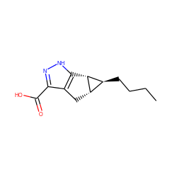 CCCC[C@H]1[C@@H]2Cc3c(C(=O)O)n[nH]c3[C@H]12 ZINC000035822829