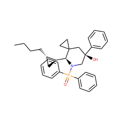 CCCC[C@H]1C[C@@H]1[C@@H]1N(P(=O)(c2ccccc2)c2ccccc2)C[C@@](O)(c2ccccc2)CC12CC2 ZINC000008019443