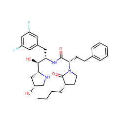 CCCC[C@H]1CCN([C@@H](CCc2ccccc2)C(=O)N[C@@H](Cc2cc(F)cc(F)c2)[C@H](O)[C@H]2C[C@@H](O)CN2)C1=O ZINC000073390754