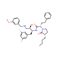 CCCC[C@H]1CCN([C@@H](CCc2ccccc2)C(=O)N[C@@H](Cc2cc(F)cc(F)c2)[C@H](O)CNCc2cccc(OC)c2)C1=O ZINC000073156780