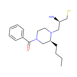 CCCC[C@H]1CN(C(=O)c2ccccc2)CCN1C[C@@H](N)CS ZINC000022938318