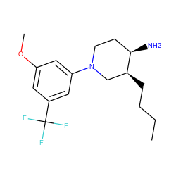 CCCC[C@H]1CN(c2cc(OC)cc(C(F)(F)F)c2)CC[C@H]1N ZINC000028821801