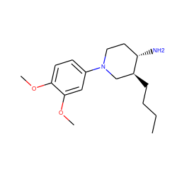 CCCC[C@H]1CN(c2ccc(OC)c(OC)c2)CC[C@@H]1N ZINC000028821812