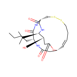 CCCC[C@H]1NC(=O)C[C@H]2/C=C/CCSSC[C@@H](NC1=O)C(=O)N[C@H](C(C)C)[C@@H](O)CC(=O)O2 ZINC000169330948