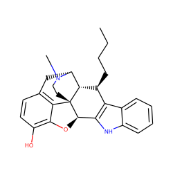 CCCC[C@H]1c2c([nH]c3ccccc23)[C@H]2Oc3c(O)ccc4c3[C@@]23CCN(C)[C@H](C4)[C@H]13 ZINC000028522460