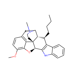 CCCC[C@H]1c2c([nH]c3ccccc23)[C@H]2Oc3c(OC)ccc4c3[C@@]23CCN(C)[C@H](C4)[C@H]13 ZINC000028520515