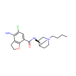 CCCC[N+]12CCC(CC1)[C@@H](NC(=O)c1cc(Cl)c(N)c3c1OCC3)C2 ZINC000026580238