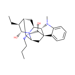 CCCC[N@@+]12[C@H]3C[C@@]45c6ccccc6N(C)[C@H]4[C@@H]1C[C@@H]([C@H](CC)[C@H]2O)[C@H]3[C@@H]5O ZINC000252461180